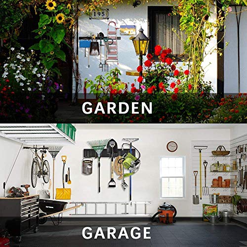 TORACK Tool Storage Rack, Heavy Duty Steel Garage Wall Mount Garden Tool Organizer for Ladders, Chairs, Shovels, Broom, Power tools (8-Pack 5.7"-11" Mixed Hooks, up to 800 lbs) - size: Metal Rack