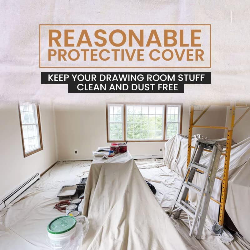 CH Canvas Drop Cloth for Painting (Size 4' x 5' Feet - Pack of 4) Painters Drop Cloth for Painting, Furniture & Floor Protection, All Purpose Thick Canvas tarp with Double Stitched Edges - size: 4' x 5' Feet