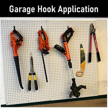 Heavy Duty Garage Storage Hooks, 3.4Inch J Utility Garage Wall Hooks for Hanging, 8 Pack Wall Mounted Hanging Hooks - size: 5.6 Inch x 3.4 Inch