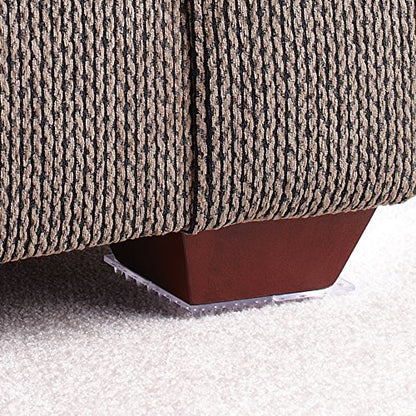 SoftTouch 4" Square Adhesive Anti-Dent Carpet Protectors with 3/8" Spiked Bottom, Self-Stick Spiked Furniture Pads for Tables, Beds, Sofas, Chairs, Set of 2, Clear - style: 3/8" Short Pile Carpet
