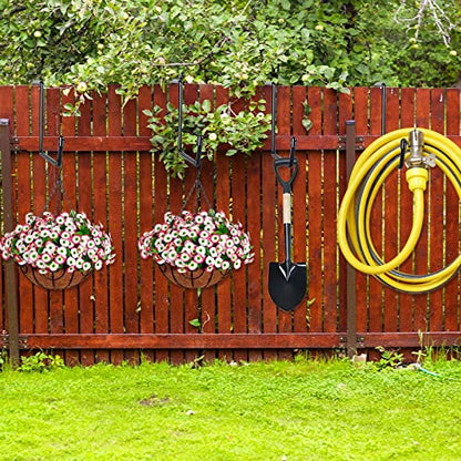 DINGEE Vinyl Coated Heavy Duty Large Hooks for Hanging,Rafter Hanger Hook,Garage Bike Hooks,Ladder Hooks Storage Organizer,Large Object,Tools,Hose,Ropes and Pool Equipment Hooks Black 4 Pack - size: Large/4 Pack