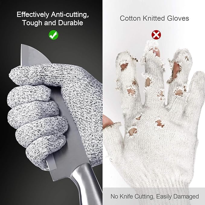 Cutting Gloves, 2 Pairs Cut Resistant Gloves, Cut Proof Gloves Kitchen, Cutting Gloves for Chef, Cut Gloves, Grey - size: Small, style: Anti-slip