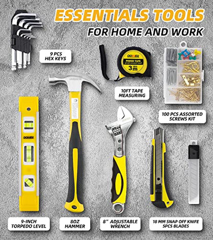 DOWELL 229PCS Tool Sets for Men, Household Hand Tool Kit, Home Repairing Tool Set for Maintenance with 14-Inch Storage Bag - size: 229 PCS