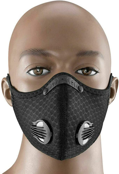 2 Pack Dust_mask Reusable Respirators Unisex Mouth_mask Adjustable for Allergies Woodworking,Cycling, Running,Outdoor Sports, Black