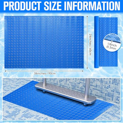 Breling 24" x 36" Swimming Pool Ladder Mat, Protective Pool Ladder Pad Step Mat with Non Slip Texture for Above Ground Swimming Steps Liners and Stairs(Striped) - size: 24" X 36", style: Striped