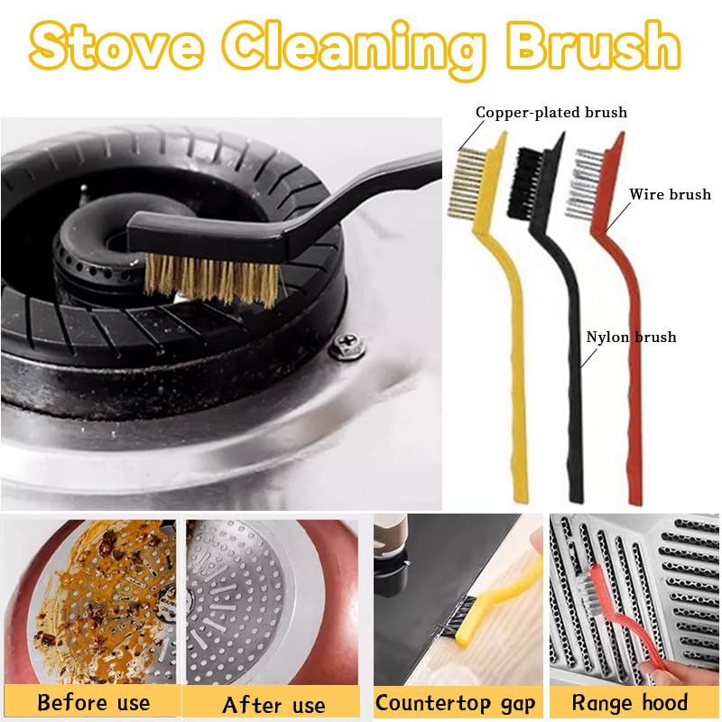 Crevice Cleaning Brush，12Pcs Multifunctional Hard Bristle Cleaning Tool with rubber gloves for Kitchen, Bathroom,Corner, Grout, Sink,toilet, Window Track, Bathtub, Vehicle, Faucets