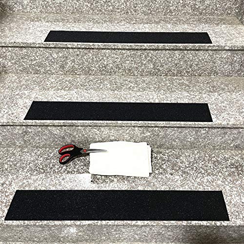COSIMIXO 8" x 35Ft Heavy Duty Anti Slip Tape,Best 80grit Friction,Grip,Abrasive for Stairs Outdoor/Indoor,Skateboard Grip Tape Safety Non Skid Tread Staircases Anti-Slip Traction Tape Black - size: 8" x 35Ft Black