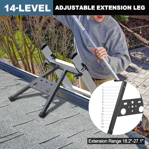 Adjustable Leg 17.1-29.9" Ladder Stabilizer for Roof & Wall, 380LB Capacity Ladder Standoff Stabilizer, Anti-Slip Extension Ladder Stabilizer Feet, Ladder Accessories Improve Stability & Safety