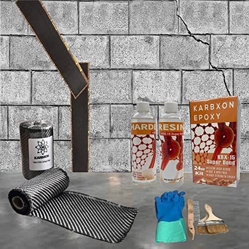 10 ft. Carbon Fiber Basement Wall & Foundation Crack Repair kit High Strength - Easy DIY Repair - size: 10 ft