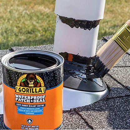 Gorilla Patch & Seal Liquid Rubber Waterproof Sealant, Black, 32 Ounce (Pack of 1) - Seals Out Water, Air, and Moisture - color: Black, size: 1 - Pack