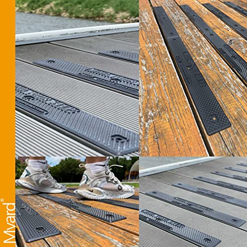 Myard Stair Treads 16"x2" with Screws Down Strip for Safety Stair Step Staircase Increase Safety on Slippery Stairs, Non-Slip, Footgrip, Antislip Strip, Slip Resistant, Decks, Stairs (8, Gray) - color: Gray, size: 16"x2" (Standard)