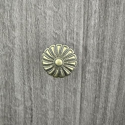 12 Pack Vintage Dresser Knobs, Antique Bronze Drawer Knobs Pull Handles, 1.34in Diameter, Flower Shape - style: Flower Shape-A