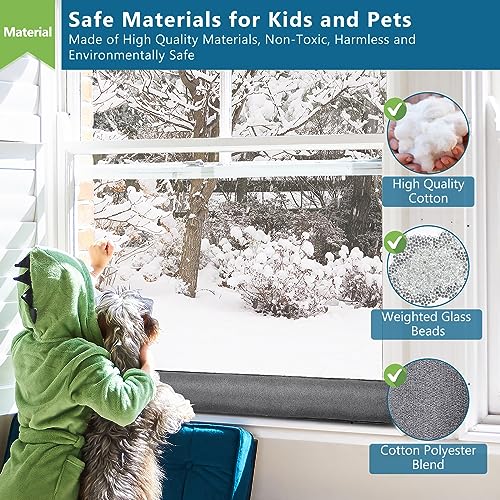 Triangular Under Door Draft Stopper 38 inch Heavy Duty Door Draft Blocker Bottom Door Seal Noise Air Door Guard for Doors and Windows, Gray - size: 38 inch