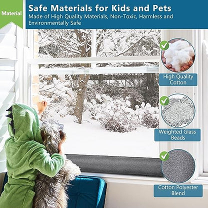 Triangular Under Door Draft Stopper 32 inch Heavy Duty Door Draft Blocker Bottom Door Seal Noise Air Door Guard for Doors and Windows, Gray - size: 32 inch