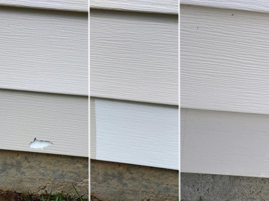 Mendyl Vinyl and Stucco Siding Repair Kit - Cover Any Cracks Holes or Blemishes - White Durable Self-Adhesive Paintable Vinyl Siding Patch Cut to Fit and Cover Any Cracks - 2 Patches (2)