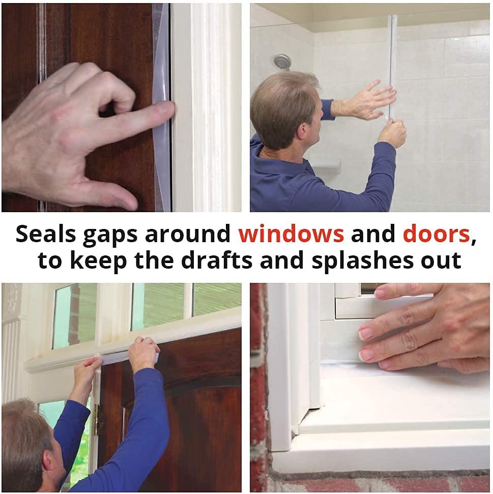 Alien Draft Seal Weather Stripping Door Seal – Longer 64ft (3 Rolls) Silicone Door Bottom Draft Stopper Tape - size: 64 Feet - 1 Pack