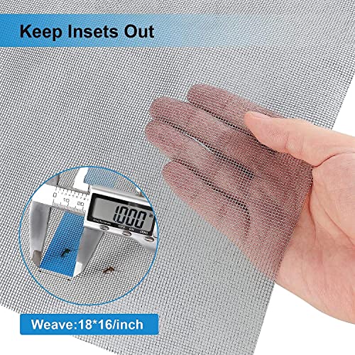 HOMMEE Windows Screen and Screen Door Repair Kit, 39'' x118'' Fiberglass Screen Mesh with Rolling Tool and Screen Retainer Spline