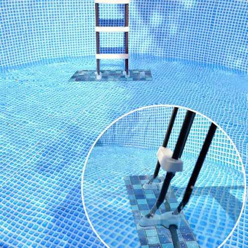Drydiet Pool Step Mat Above Ground Ladder Mat, Swimming Protective Nonslip Step Pad with Texture, Pool Essentials Accessories for Floor Liners and Stairs, Blue and Green Square Pattern(9 x 24 Inch) - size: 9 x 24 Inch