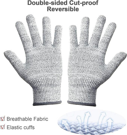 Cutting Gloves, 2 Pairs Cut Resistant Gloves, Cut Proof Gloves Kitchen, Cutting Gloves for Chef, Cut Gloves, Grey - size: X-Large, style: Anti-slip
