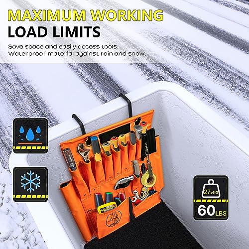 Lineman Tool Board, Aerial Apron, Bucket Truck Tools Organizer with Over 16 Pockets, Tool Organizer for Bucket Trucks and Lineman, Includes Two 2” Bucket Hooks - size: 16 Pockets(with Magnet)