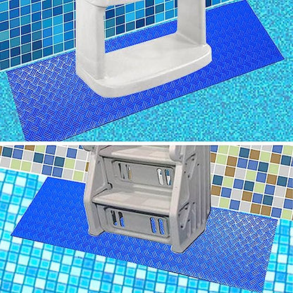 Swimming Pool Ladder Mat - Protective Pool Ladder Pad Step Mat with Non-Slip Texture, Blue Medium Blue Medium Pool Step Mat, Pool Liner Protection Mat (36 X 36 inch) - size: 36 X 36 inch