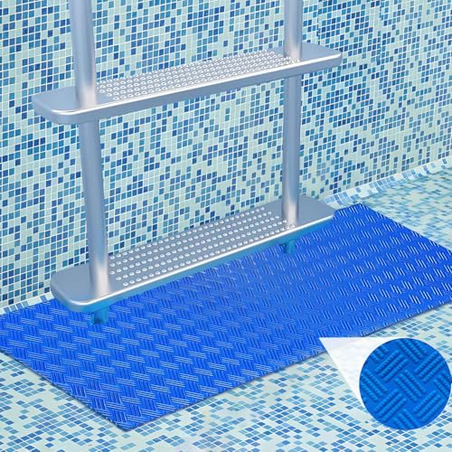 Pool Ladder Mat,36 Inch x 16 Inch Protective Pool Step Mat Non Slip Underwater,Pool Ladder Pad with Non-Slip Texture for Above Ground Swimming Pool Steps Liner and Pool Ladders Stairs