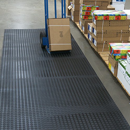 Rubber-Cal Coin-Grip Flooring and Rolling Mat - color: Black, size: 2mm x 4 x 10-Feet