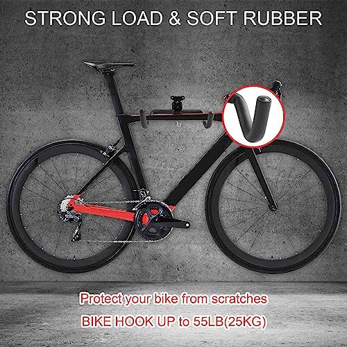 Bike Hanger Wall Mount, Heavy Duty Steel Bike Racks Storage Garage Adjustable Bicycle Hooks for Mountain Hybrid Road Bikes (Black 1 Pack) - color: Black 1 Pack