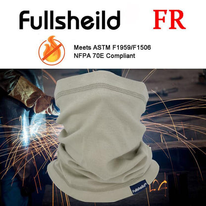 Fullsheild FR Flame Resistant Face Mask Full Cover Neck Gaiter Snood for Welding Hunting Army Military Working - color: Lightkhaki