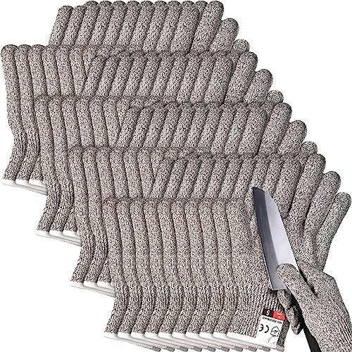 Xuhal 20 Pairs Cut Resistant Gloves Level 5 Protection Cutting Safety Kitchen Anti Cut Gloves for Kitchen (M) - size: Medium
