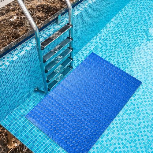Breling 24" x 36" Swimming Pool Ladder Mat, Protective Pool Ladder Pad Step Mat with Non Slip Texture for Above Ground Swimming Steps Liners and Stairs(Striped) - size: 24" X 36", style: Striped