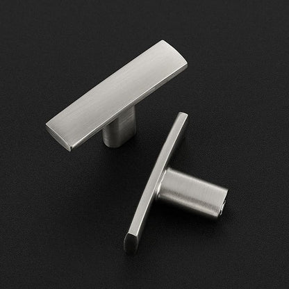 1 Pack Silver Cabinet Knobs - Curved Cabinet Pulls Brushed Nickel Knobs for Kitchen Drawer Solid Dresser Hardware 1-3/4in Length Single Hole - color: Brushed Nickel, size: 1 Pack, style: Curved