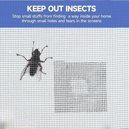 14 Sheets Window Screen Patches Repair Kit, 3 Sizes Window Screen Repair Kit for Mesh Screen Door, Strong Adhesive Fiberglass Quick Screen Repair Tape (Gray)