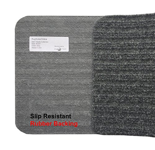 Stair Treads Collection Indoor Skid Slip Resistant Carpet Stair Tread Treads (Dark Grey, 1 Piece (7 in x 24 in)) - color: Dark Grey, size: 1 Pcs - 7"x24"