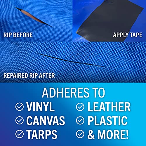 Better Boat Repair Tape for Fabric and Vinyl 30ft x 3in, Black Waterproof Patch Tape for RV Awning Canvas Tent Tarp Sail Canopy Boat Cover, Heavy Duty - color: Black