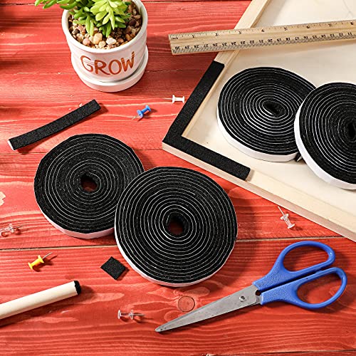 Zonon 4 Rolls 120 Inch Felt Strip with Adhesive Backing Felt Tapes Furniture Strip Rolls Self Stick Heavy Duty Polyester for Protecting Furniture and DIY Adhesive(Black,0.5 Inch) - color: Black, size: 0.5 Inch