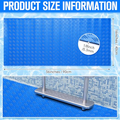 Breling 16" x 36" Swimming Pool Ladder Mat, Protective Pool Ladder Pad Step Mat with Non Slip Texture for Above Ground Swimming Steps Liners and Stairs(Striped) - size: 16" X 36", style: Striped