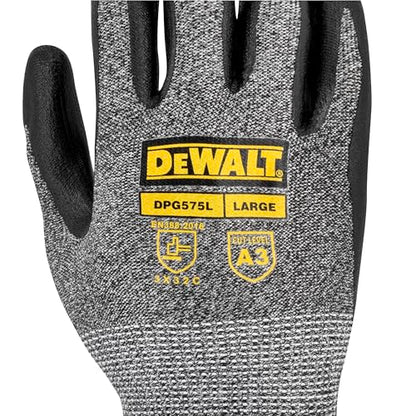 DEWALT DPG575 Foam Nitrile A3 Cut Resistant Glove for Outdoor Work, Construction and General Purpose - Size XL - size: X-Large