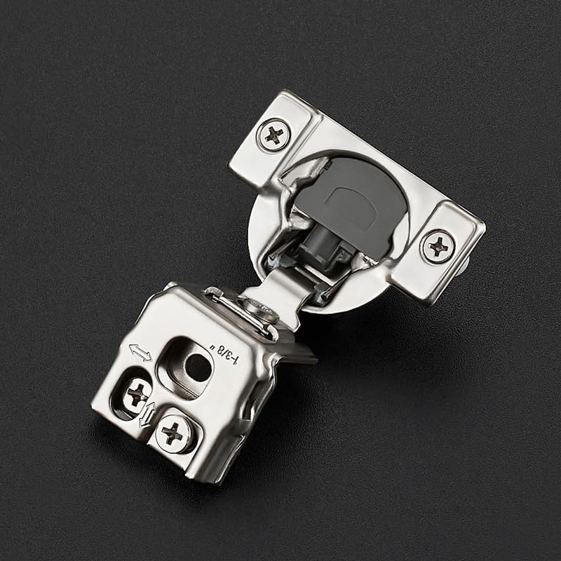 HOME EDIT 2 Pack 1 Pair 1-3/8 inch Overlay Soft Close Cabinet Hinges for Kitchen, Stainless Steel Three-Way Adjustable, Concealed Self-Closing Door Hinges - size: 1-3/8 inch Overlay