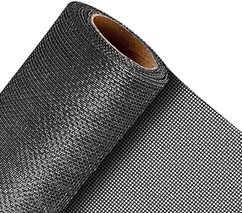 QWR Pet Proof Window Screen and Screen Door Replacement, 48"x 360" Upgraded Durable Thickened Vinyl Coated Wire-Like Mesh for Sliding Screen Door,Patio,Windows(Rolled Package Without Tool Kit) - size: 48"x 360"-Rolled /without Tool Kit