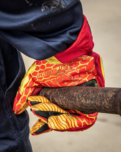 Ironclad mens Work Glove KONG RIGGER GRIP A5, Red/Yellow, 3X-Large US - size: 3X-Large (Pack of 1)