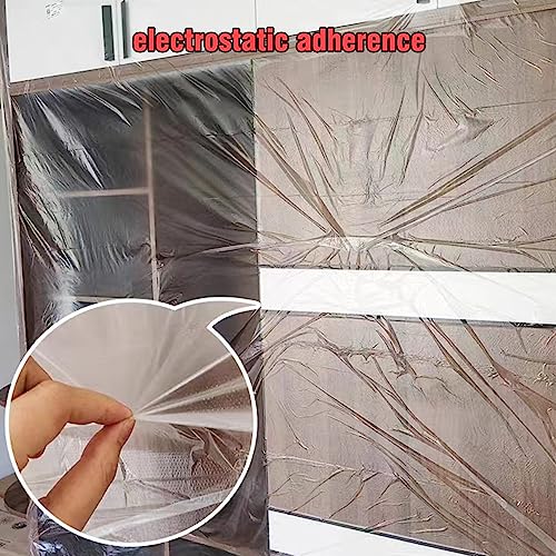 Taped Masking Film - for Automotive Covering Painting Paint Masking, Furniture and Floors and Appliance Protection. (Size - 2.95x 65-Feet roll,3 Pack.Thickness -0.23Mil) - style: 2.95feetX65feet, 3 pack