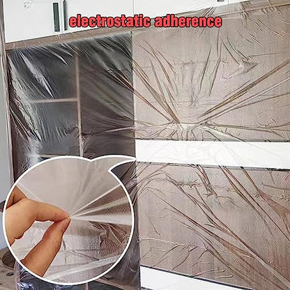 Taped Masking Film - for Automotive Covering Painting Paint Masking, Furniture and Floors and Appliance Protection. (Size - 2.95x 65-Feet roll,3 Pack.Thickness -0.23Mil) - style: 2.95feetX65feet, 3 pack