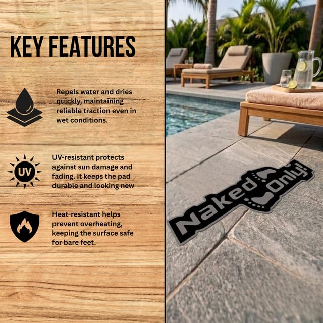 Naked Feet Only 4" x 14" Decal Non-Slip EVA Foam Decal for Boat Gunwales & Ladders, 6mm Brushed Marine Grade Anti-Skid Adhesive Pads SeaDek Technology - Black/Camo - color: Black Over Snow Camo, size: Decal