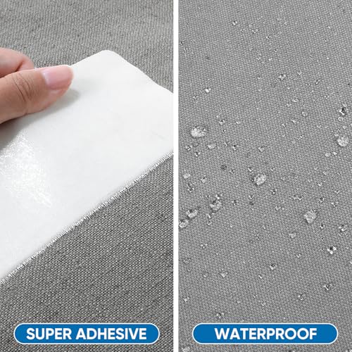Canvas Patch 4 "x 60 ", Self-Adhesive Waterproof Canvas Patch Set for Repairing Tents, Couch, Boat Covers, Camping Chairs, Awnings, Car Seats.(Gray) - color: Gray, size: 4"×60"