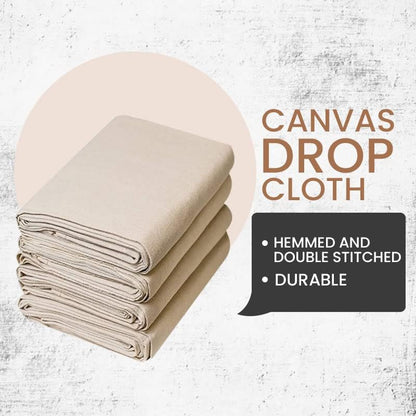 Canvas Drop Cloth for Painting (Size 4 x 5 Feet - Pack of 2) - Pure Cotton Painters Drop Cloth for Painting, Furniture & Floor Protection - All Purpose Thick Canvas tarp with Double Stitched Edges - size: 4' X 5' - Pack of 2