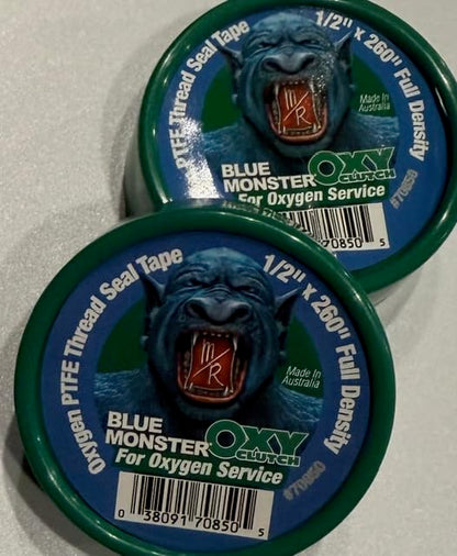 Two Pack - 70850 Blue Monster for Oxygen 1/2" x 260" Green PTFE Thread Seal Tape Blue Monster for Oxygen Service Oxy Clutch Full Density