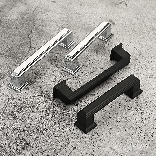 Alzassbg 10 Pack Polished Chrome Cabinet Pulls, 3 Inch(76mm) Hole Center Cabinet Handles Kitchen Pulls for Cabinets and Drawer AL3071CP - color: Polished Chrome, size: 3" Hole Center
