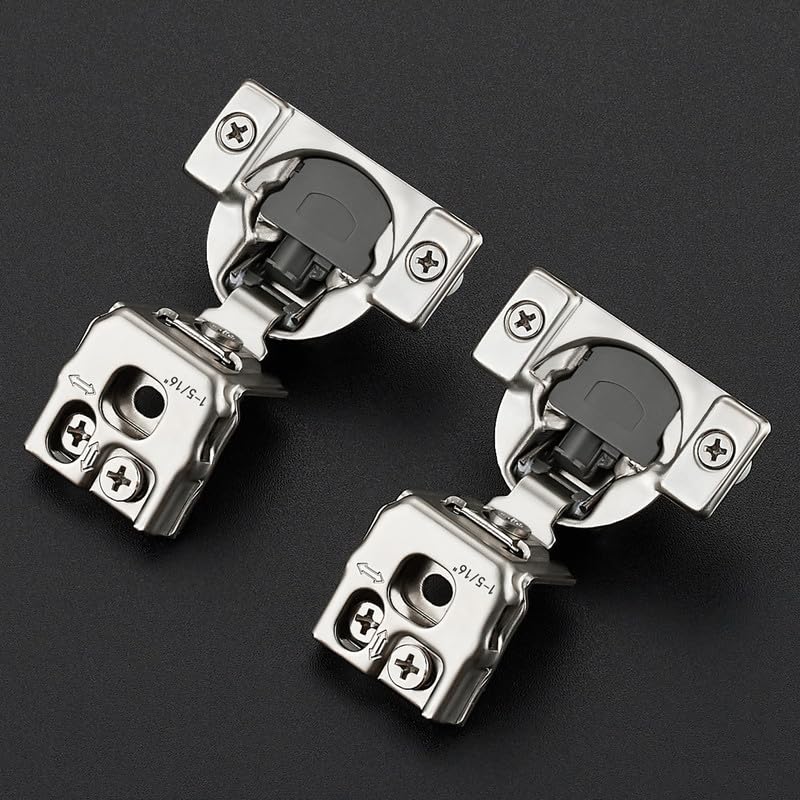 Ravinte 2 Pack 1 Pair 1-5/16 inch Overlay Soft Close Kitchen Cabinet Hinges Stainless Steel Adjustable Kitchen Hinges Satin Nickel Cabinet Hardware - size: 1-5/16 inch Overlay