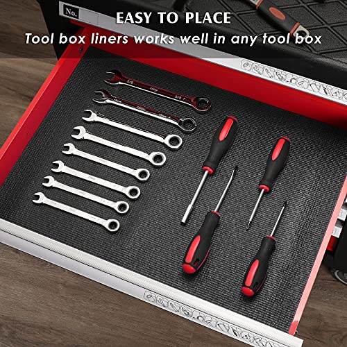 MIXPOWER Professional Tool Box Liner and Drawer Liner,Easy Cut, Non-Slip Foam Rubber Toolbox Drawer Liner Mat - Adjustable Cabinet Liners,Black,16 inch (Wide) x 6 feet (Long), 3mm Thickness - size: 16"W x 72"L